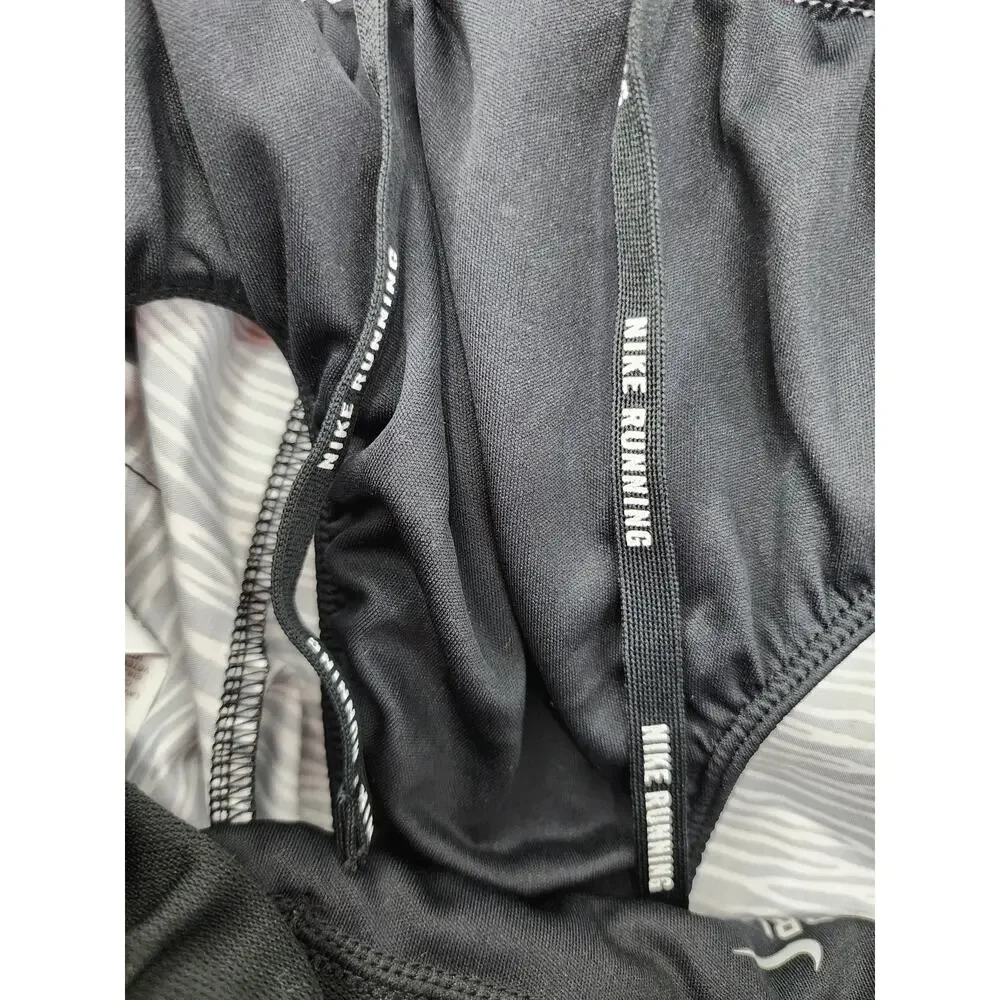 Nike Dri-FIT Equilibrium‎ Modern Tempo Running Shorts Size S Black White Lined